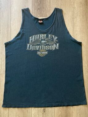 Harley-Davidson Black Tank Top with Gold Accent Logo